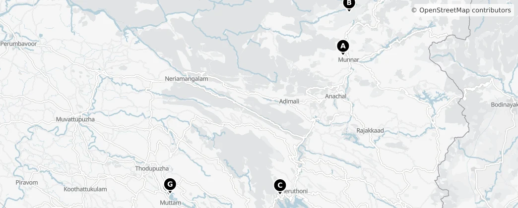 Map of Idukki district