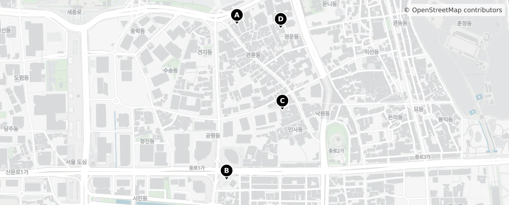 Map of 인사동