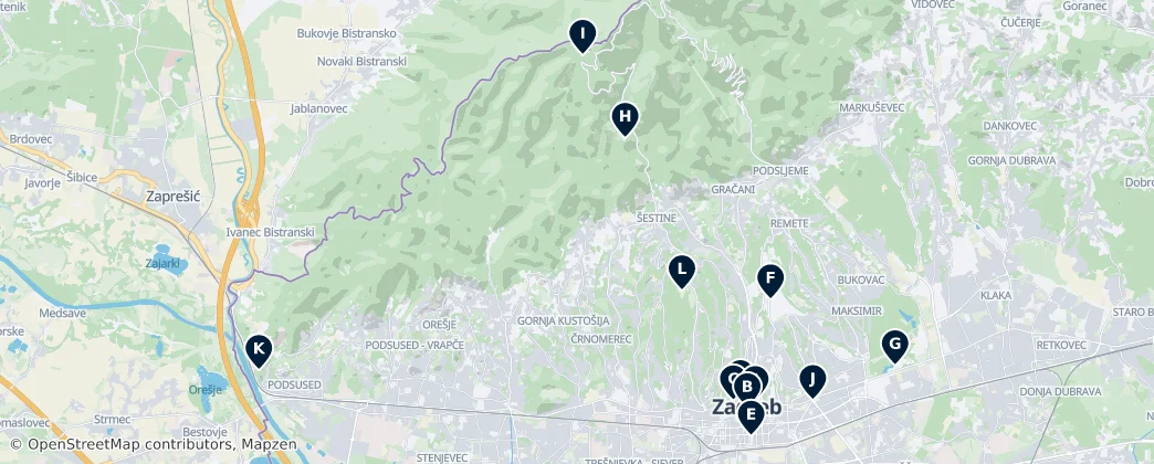 Map of 자그레브