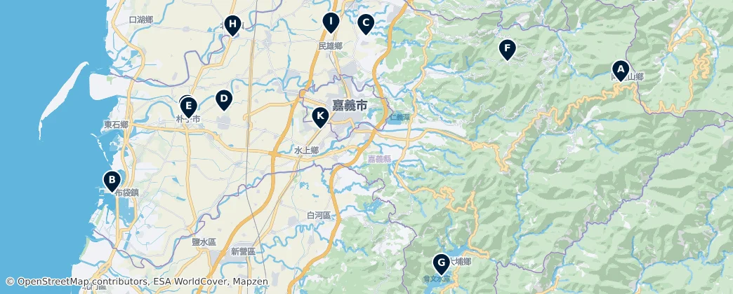 Map of 자이 현