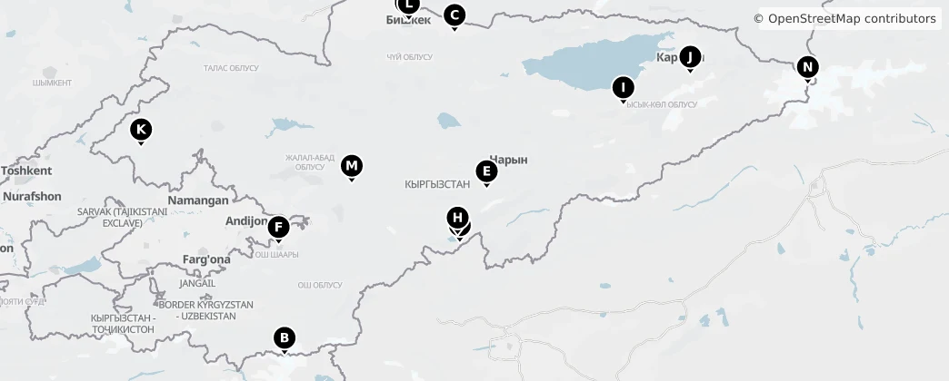 Map of 키르기스스탄
