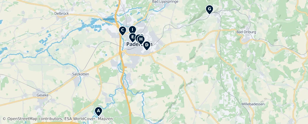 Map of Paderborn