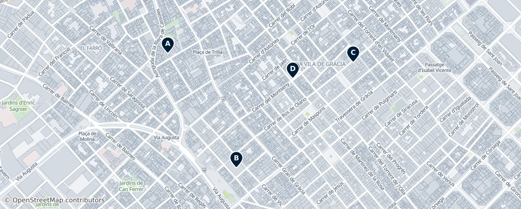 Map of Vila de Gràcia