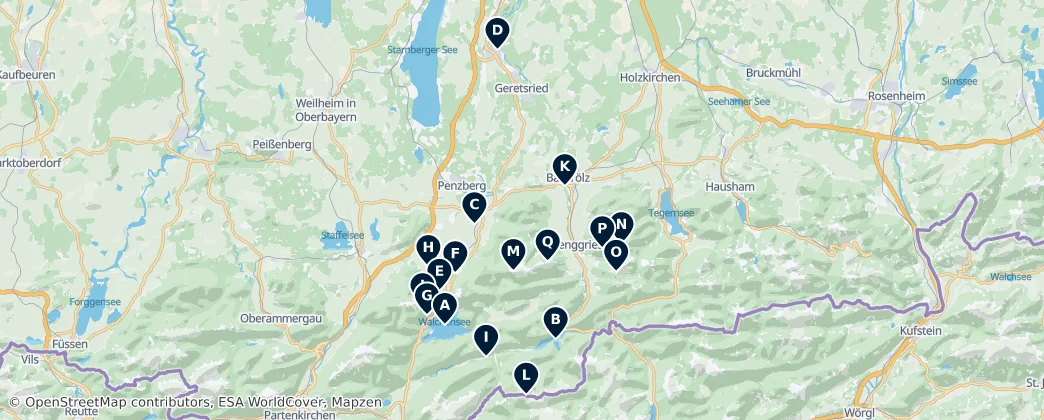 Map of Bad Tölz-Wolfratshausen