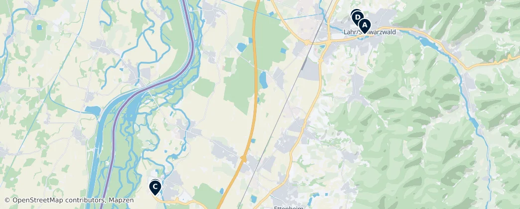 Map of Landkreis Lahr