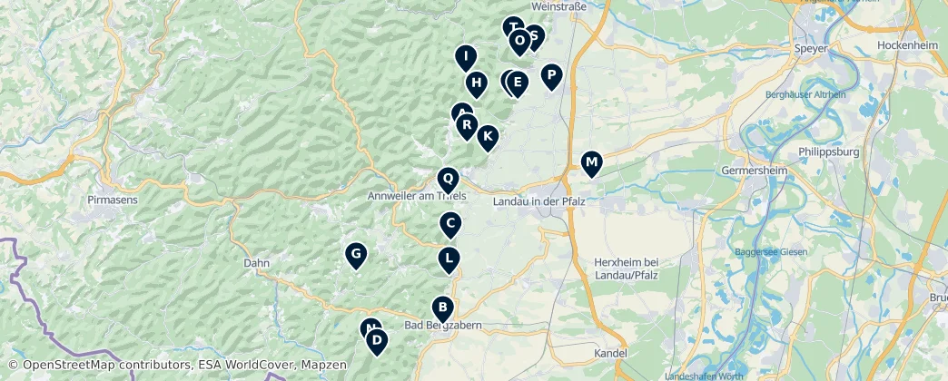 Map of Südliche Weinstraße