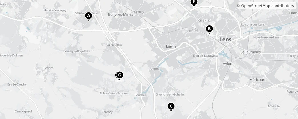 Map of Arrondissement of Lens