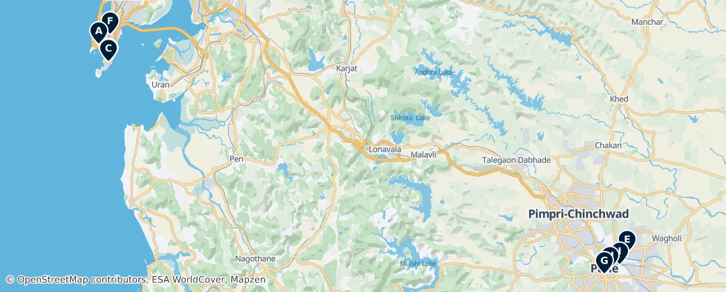 Map of 마하라슈트라주