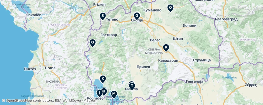 Map of 북마케도니아