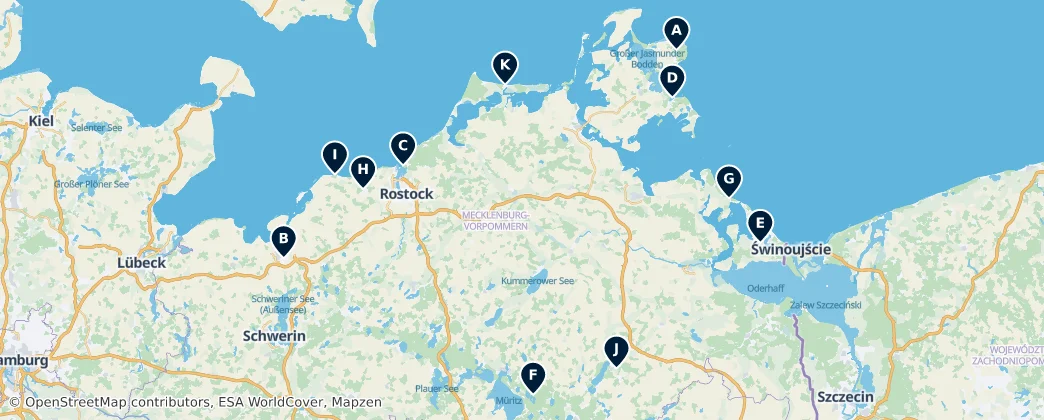 Map of 메클렌부르크포어포메른 주
