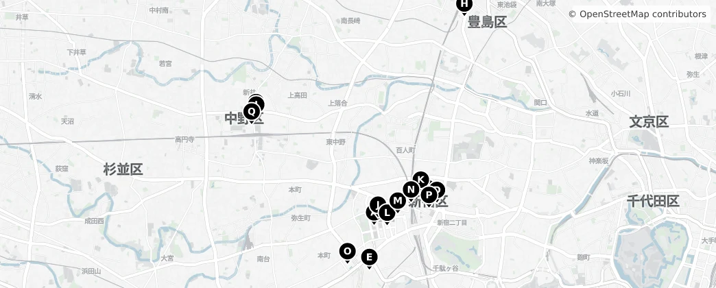 Map of 나카노구