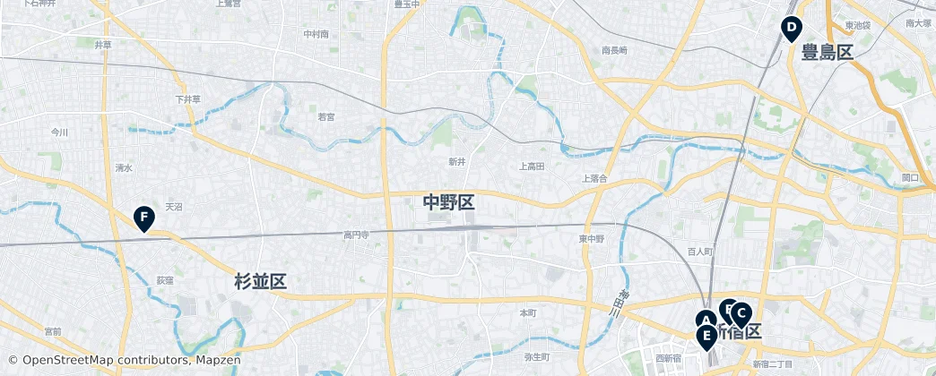 Map of 나카노구