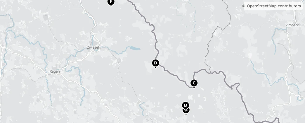 Map of Bavarian Forest National Park