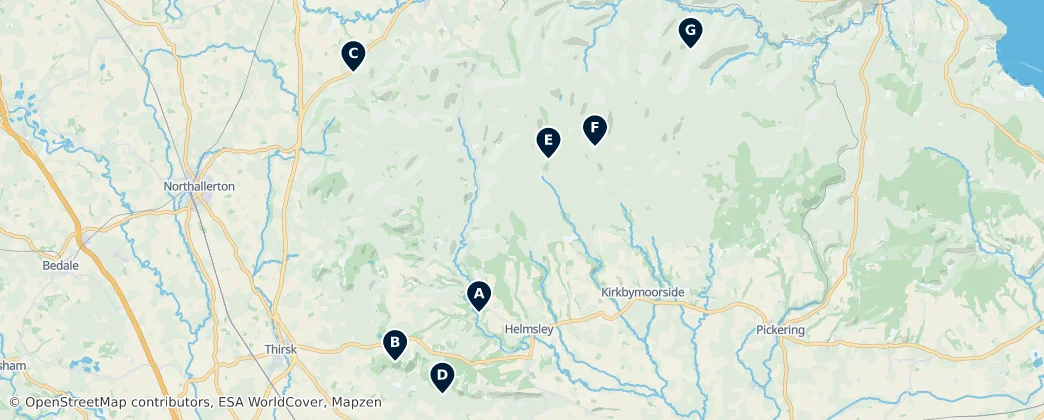 Map of North York Moors National Park