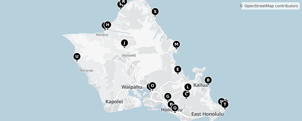 Map of 오아후섬