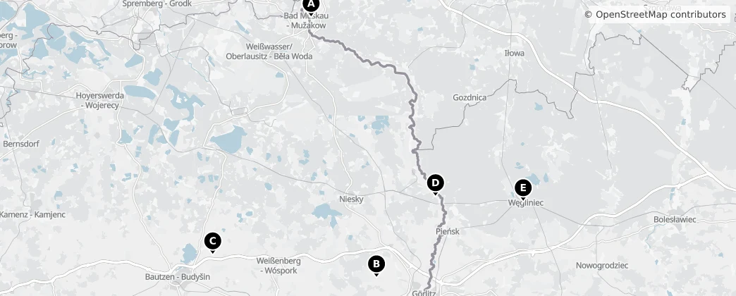 Map of Upper Lusatia