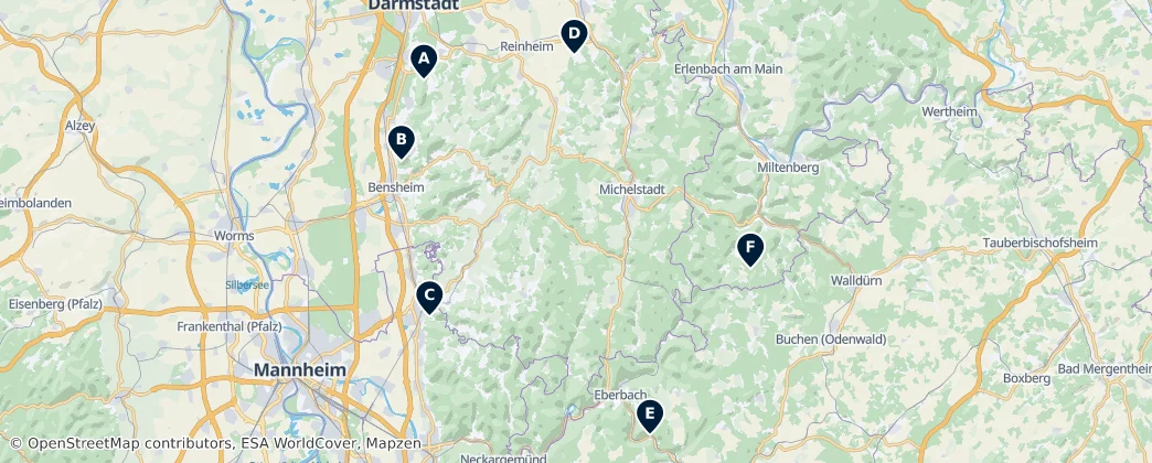 Map of Odenwald