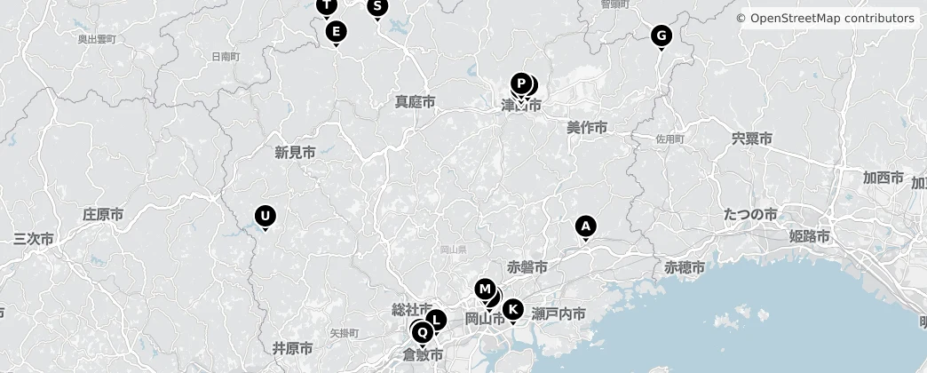 Map of 오카야마현