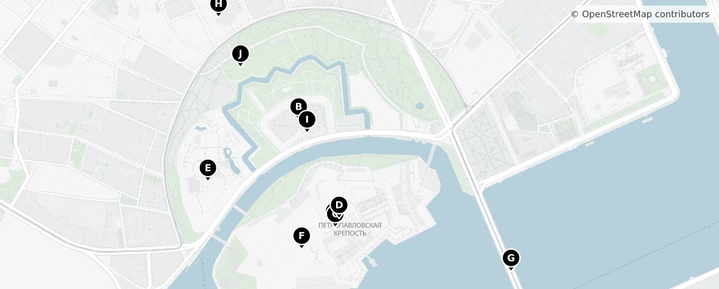 Map of Kronverkskoye Municipal Okrug