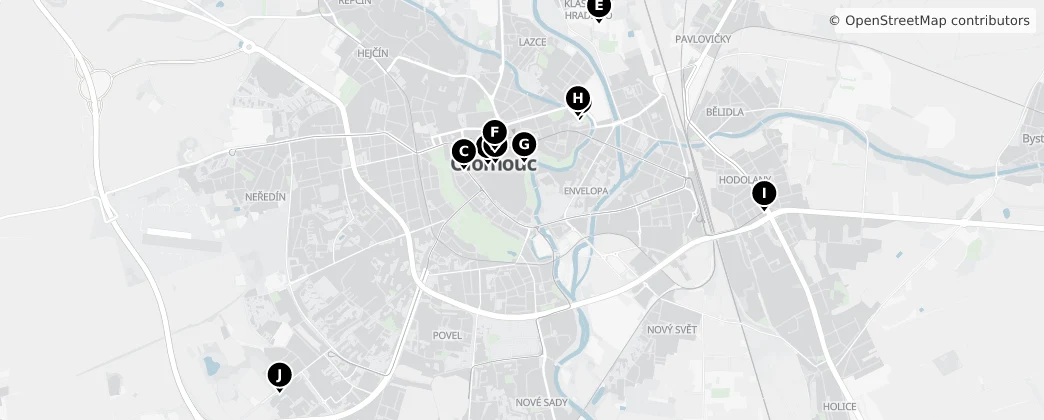 Map of 올로모우츠