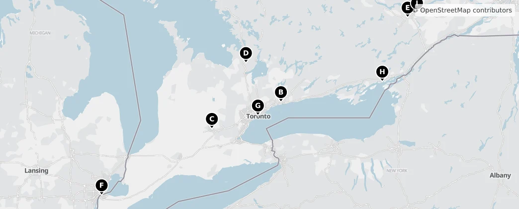 Map of 온타리오