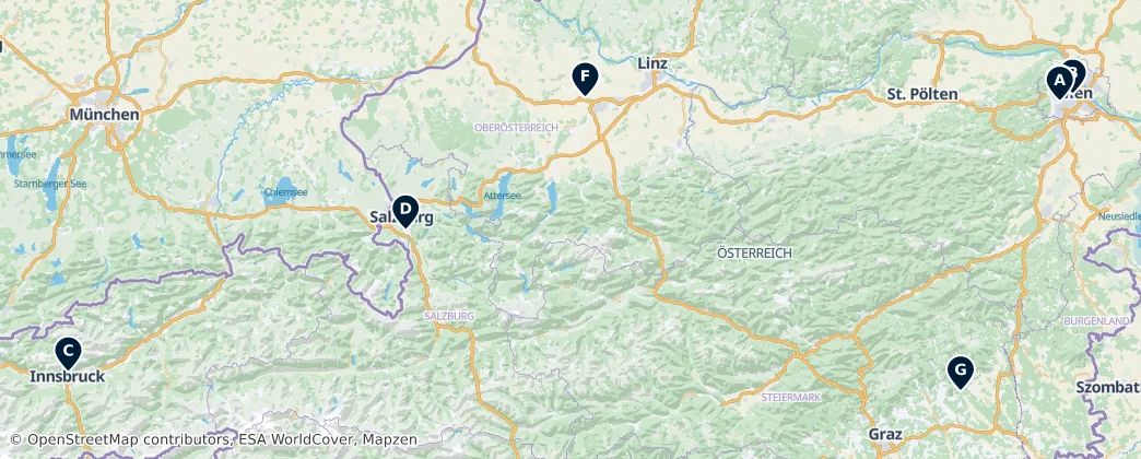Map of 오스트리아