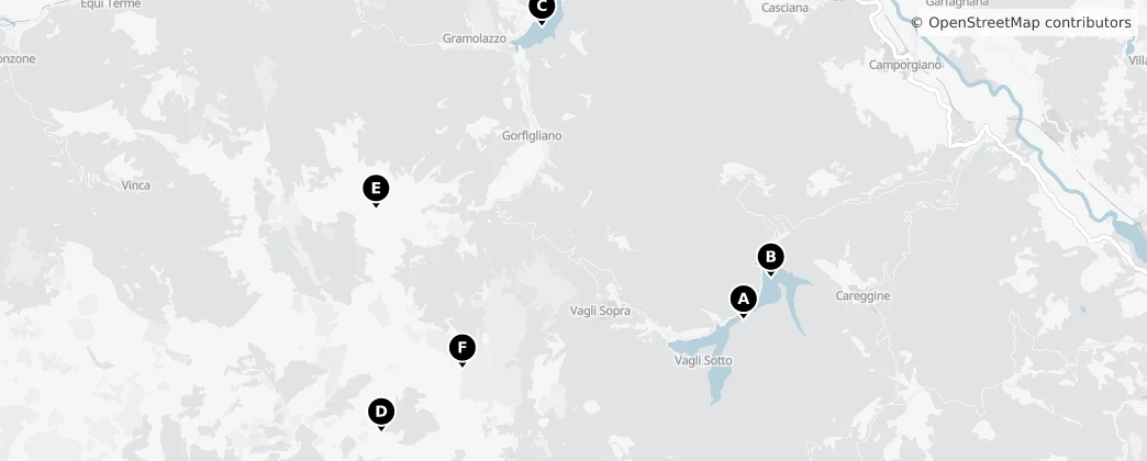 Map of Regional Natural Park of the Apuan Alps