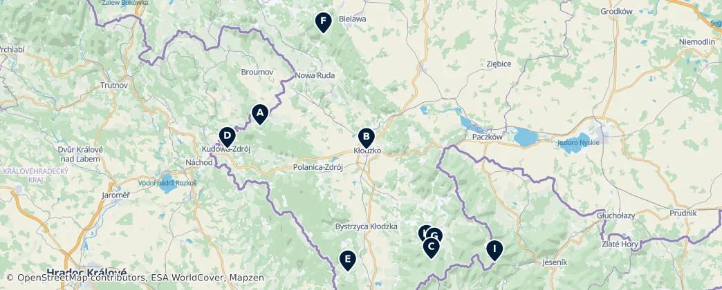 Map of Kłodzko County