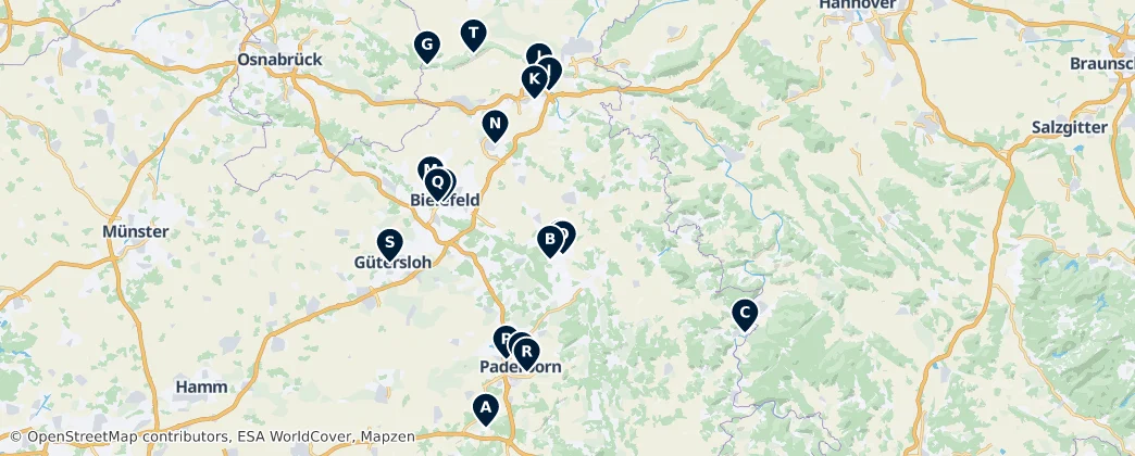 Map of 데트몰트현