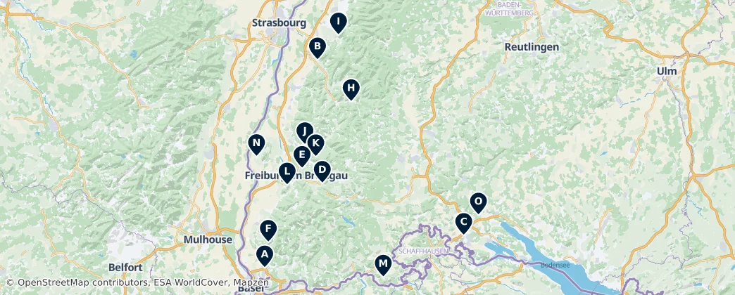 Map of 프라이부르크현