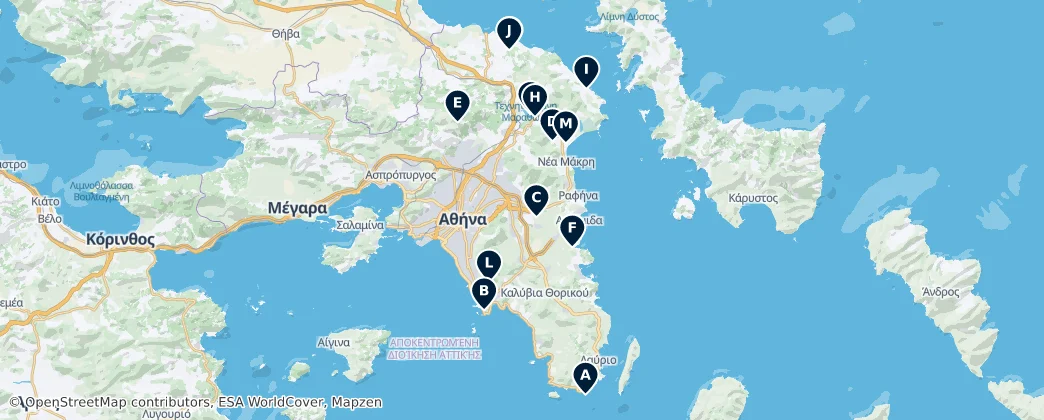 Map of Periphereiake Enoteta Anatolikes Attikes