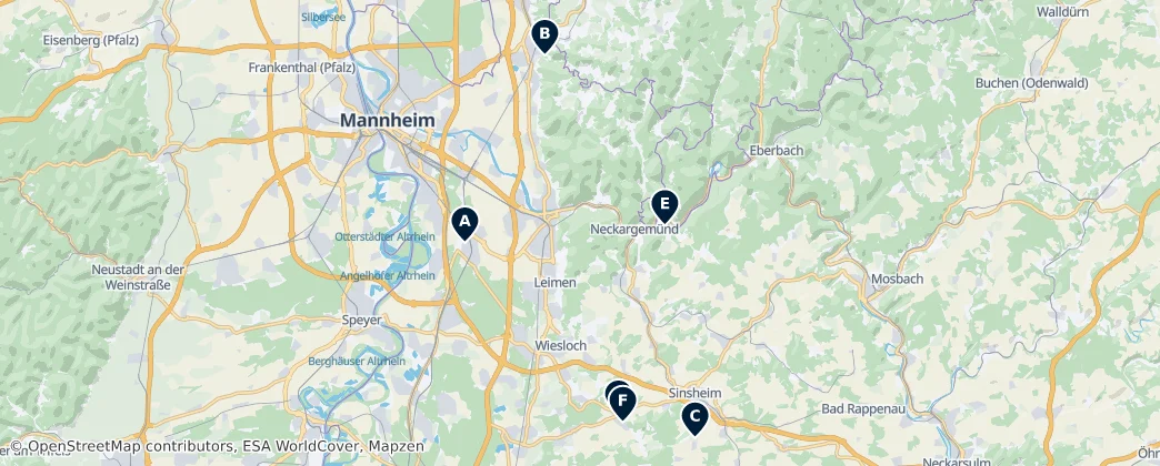 Map of Rhein-Neckar-Kreis