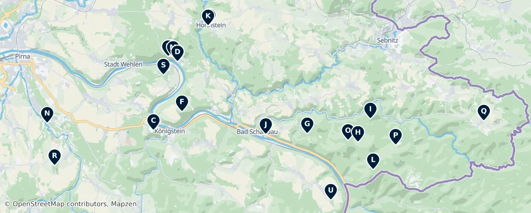 Map of Saxon Switzerland