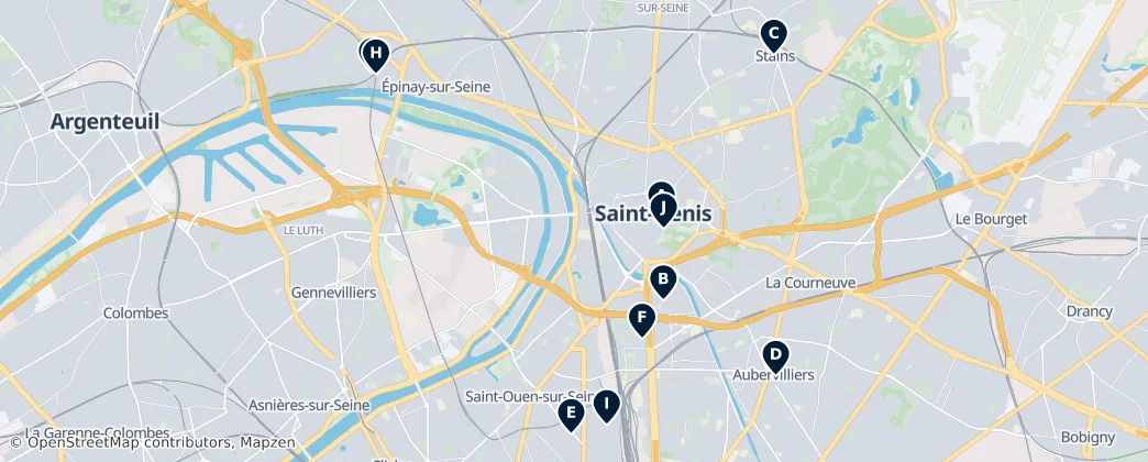 Map of Arrondissement of Saint-Denis, Seine-Saint-Denis