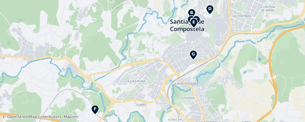 Map of 산티아고 데 콤포스텔라