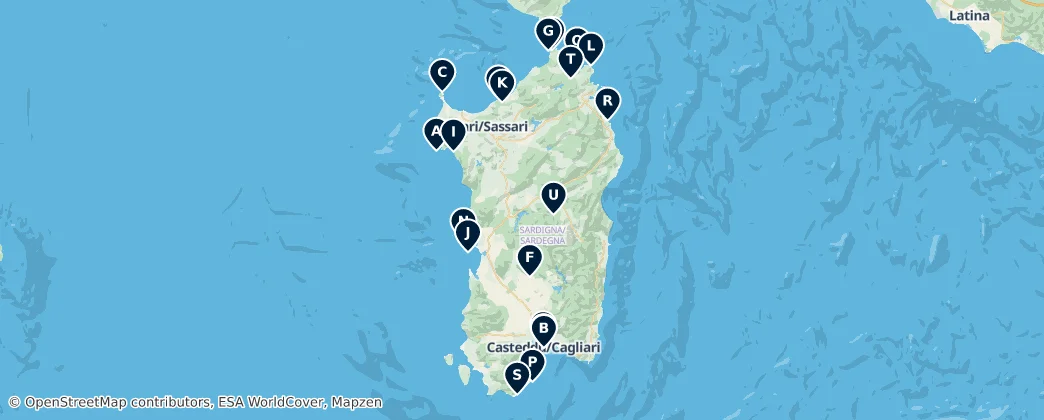 Map of 사르데냐