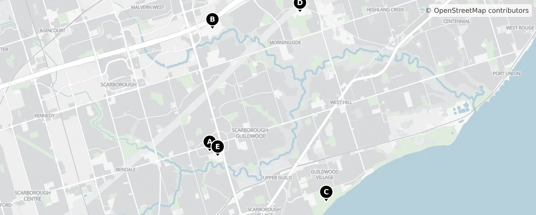 Map of Scarborough–Guildwood