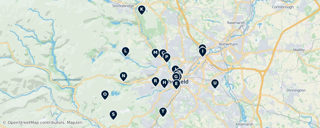 Map of 셰필드
