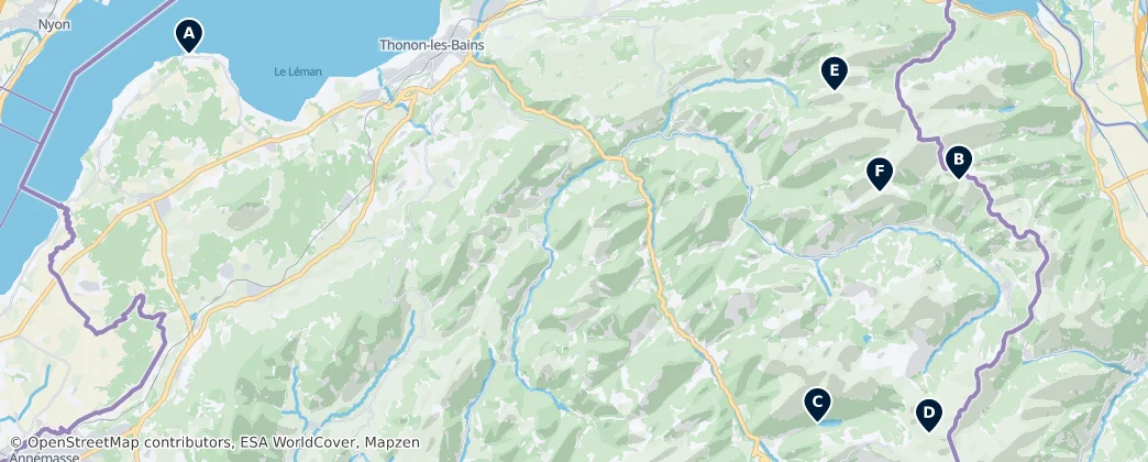 Map of Arrondissement of Thonon-les-Bains