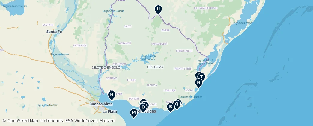 Map of 우루과이