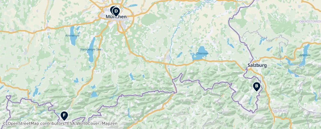 Map of 오버바이에른현