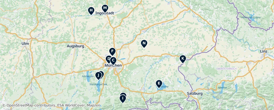 Map of 오버바이에른현
