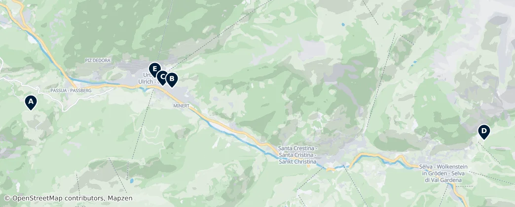 Map of Val Gardena