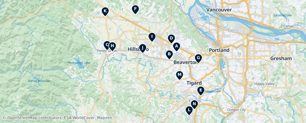 Map of 워싱턴군