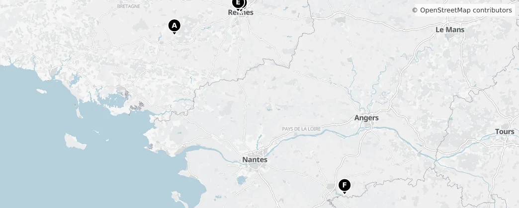 Map of West France
