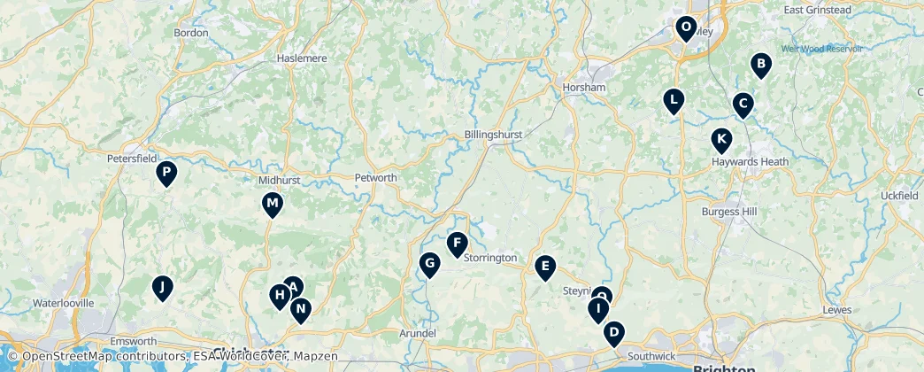 Map of 웨스트서식스주