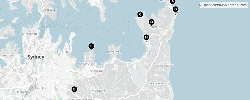 Map of Woollahra Municipal Council