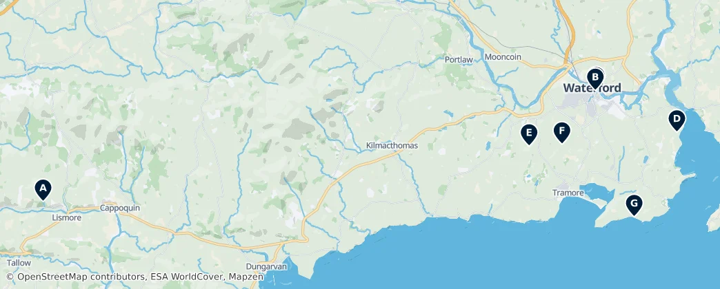 Map of 워터퍼드주