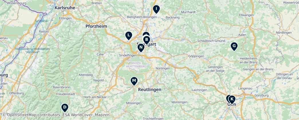 Map of Württemberg