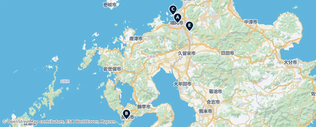 Map of Kyushu